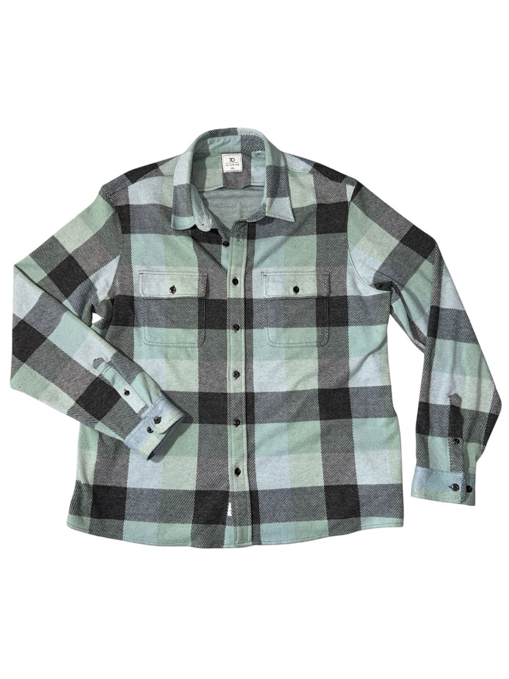 7 Diamonds mens 2XL XXL Seagram plaid generation soft stretch flannel shirt EUC